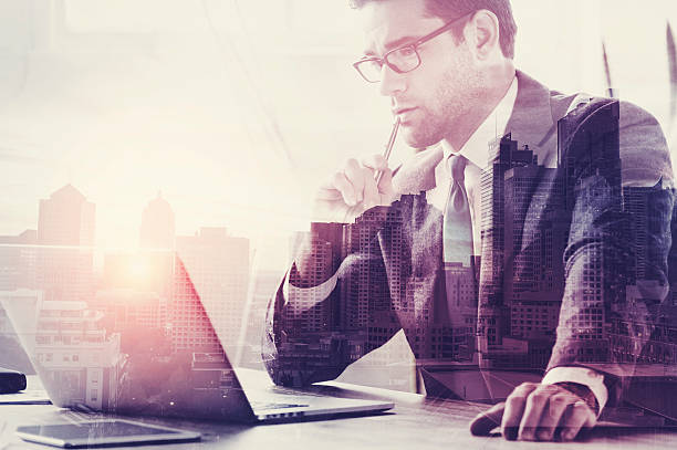istock Businessman working on a laptop. 544330868
