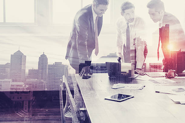 istock Group of business people working with technology. 544331062