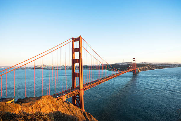 istock gold gate bridge on tranquil water in sunny day 544331570