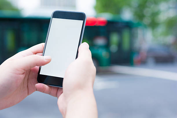 istock The white and blank screen of smart phone. 544331688