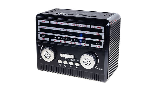 istock Retro black radio white background. 544331750