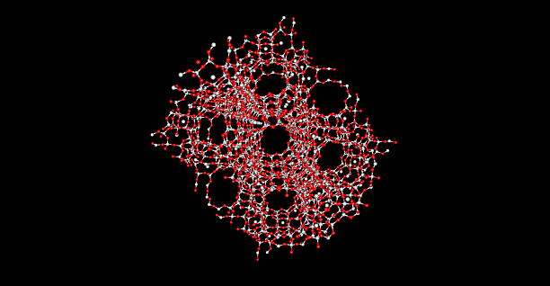 Zeolites molecular structure isolated on black stock photo