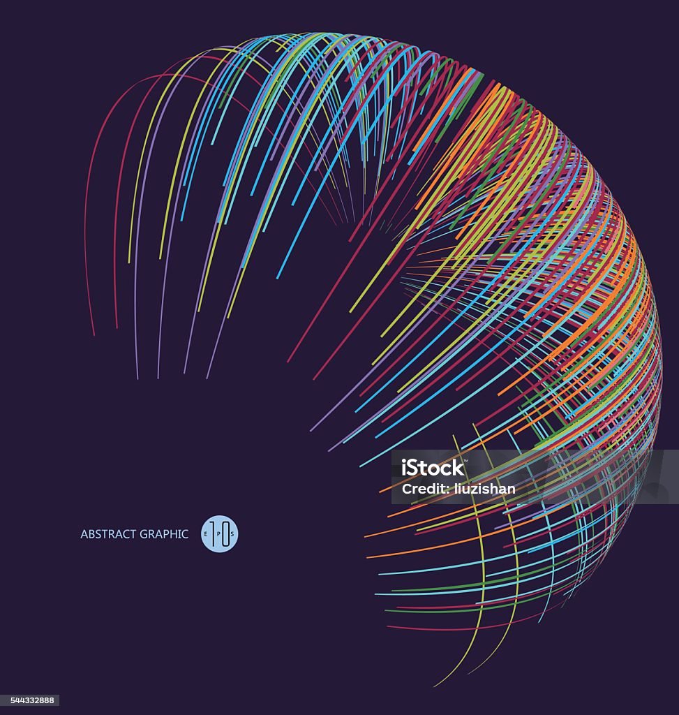 3 次元の球体カーヴズから構成されるマルチカラー、抽象的なグラフィック。 - 地球儀のロイヤリティフリーベクトルアート