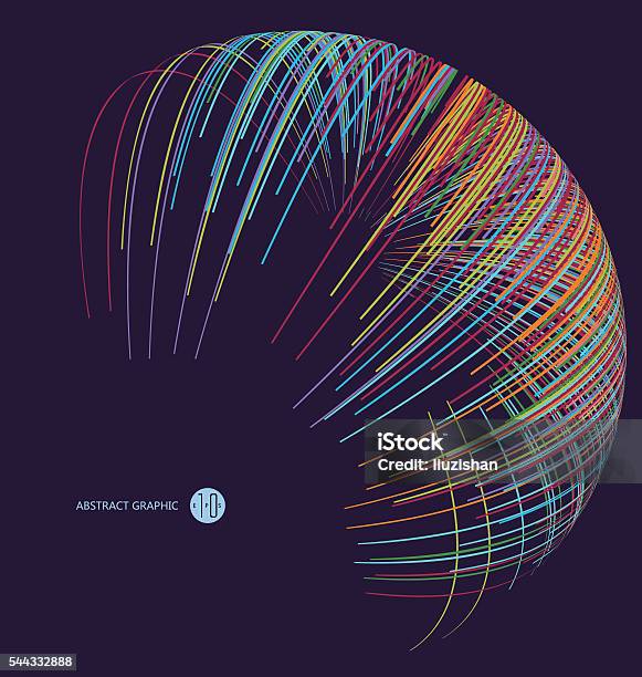 Threedimensional Sphere Composed Of Multicolored Curves Abstract Graphics Stock Illustration - Download Image Now