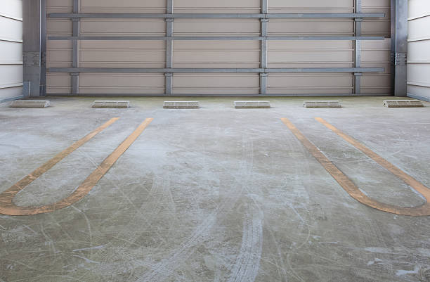 istock Empty space of indoor car parking lot 544334902