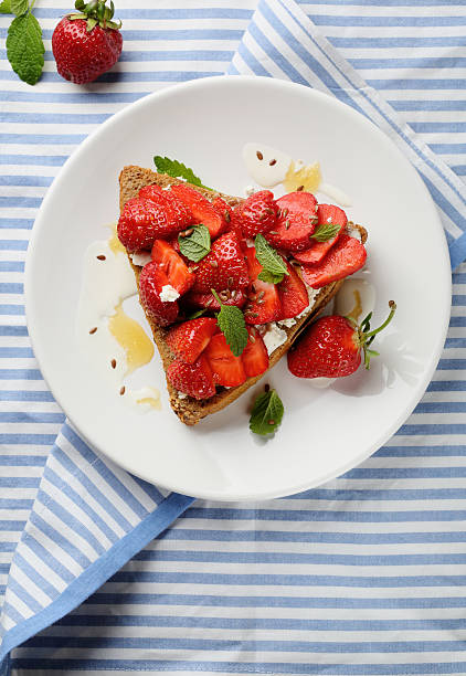istock toast with  strawberry and cheese 544338764