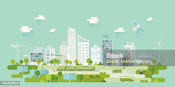 Smart Città - Immagini vettoriali stock e altre immagini di Città - Città, Conservazione ambientale, Risorse sostenibili