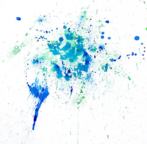 istock Paint watercolour splatter blue. Watercolors spot blotch isolated 544343780