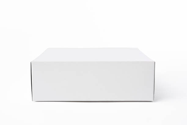 istock Isolated shot of closed white blank box on white background 544344458