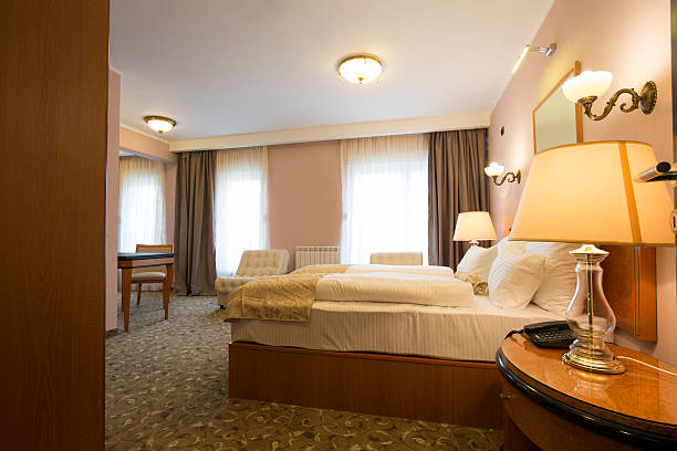istock Classic style hotel bedroom interior 544345326