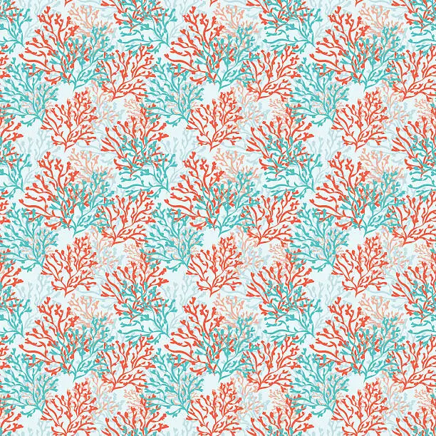 Vector illustration of Vector seamless pattern with corals.