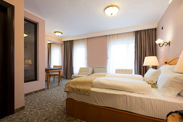 istock Classic style hotel bedroom interior 544345554