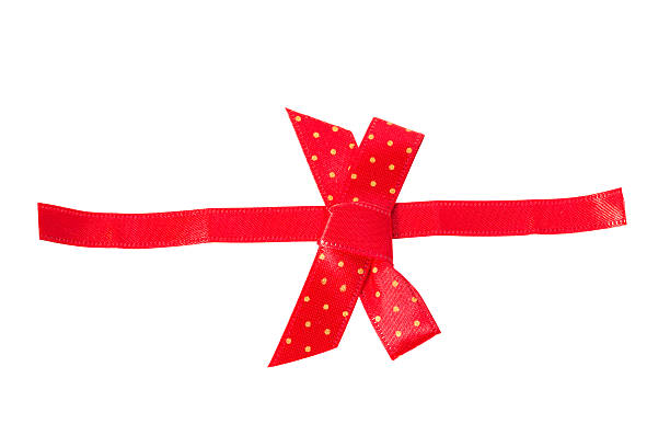 istock Red ribbon bow  isolated on white. 544349984