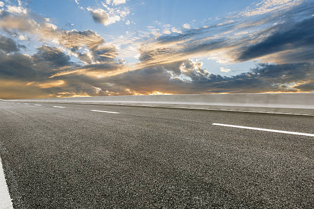 istock New asphalt highway scenery at sunset 544352474
