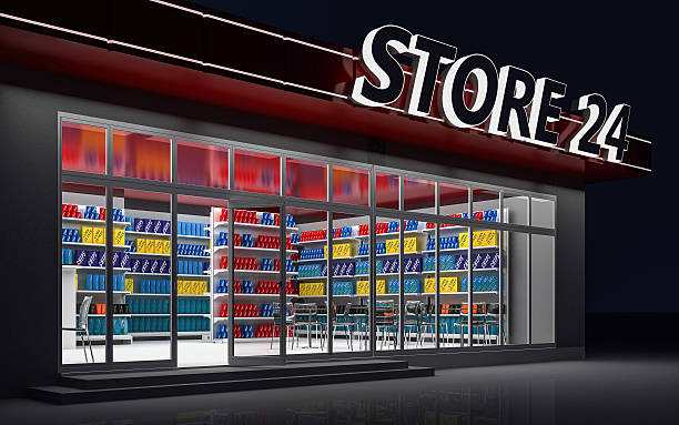 istock illustration of a 24-hour store at night 544353944
