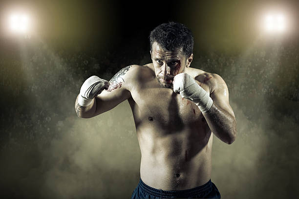 istock Portrait of boxer in blood 544355286