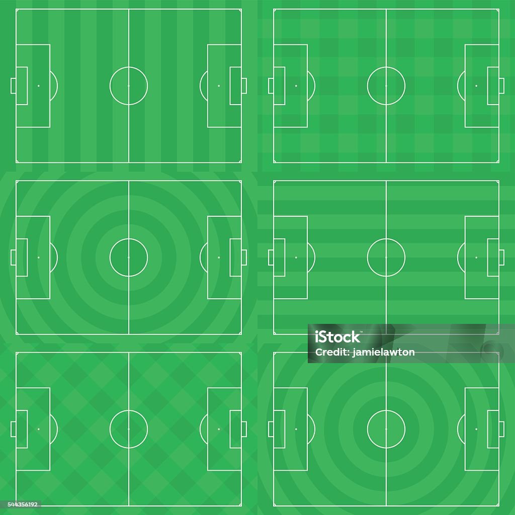 Football Pitch Soccer Field Grass Mowing Patterns Stok Vektör Sanatı