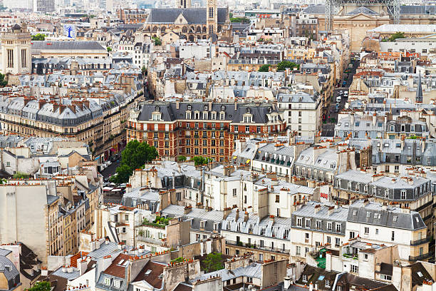 quartiere latino di parigi, francia - birdview foto e immagini stock