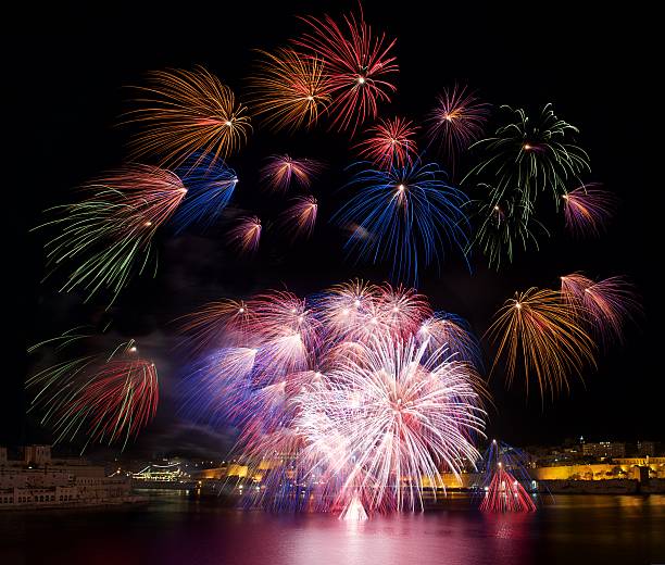 istock Colourful fireworks in Valletta, Malta. fireworks festival 544358472