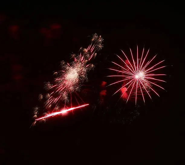 Photo of Red fireworks, Independence day, New Year. Maltese shell