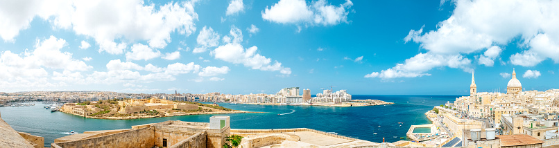 Mandraki port and fort of St. Nicholas. Rhodes, Greece. Hirschkuh statue in the place of the Colossus of Rhodes, Rhodes, Greece travel in summer sunny day