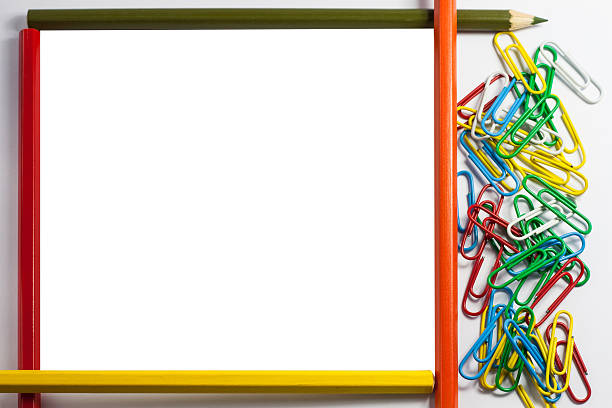 istock Frame of pencils and paper clips 544442634