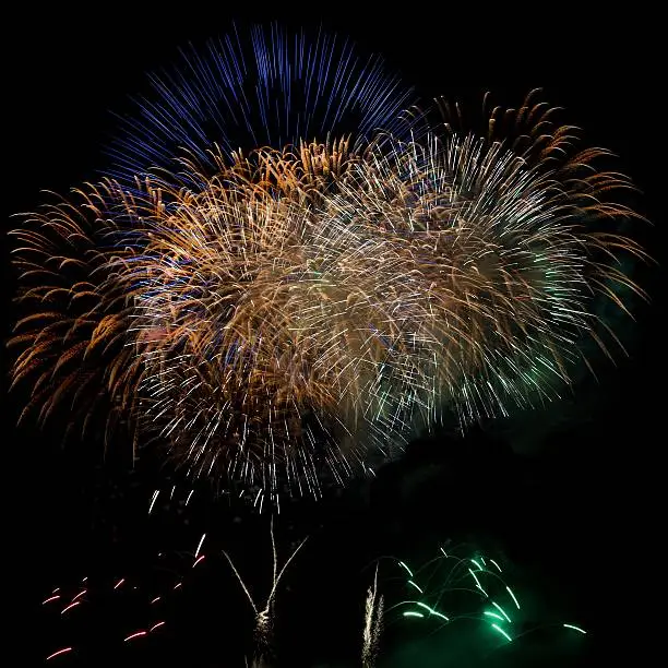 Photo of Fireworks explode. Colorful fireworks