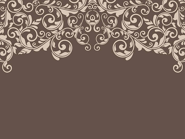 Vintage template with pattern and ornate borders. vector art illustration