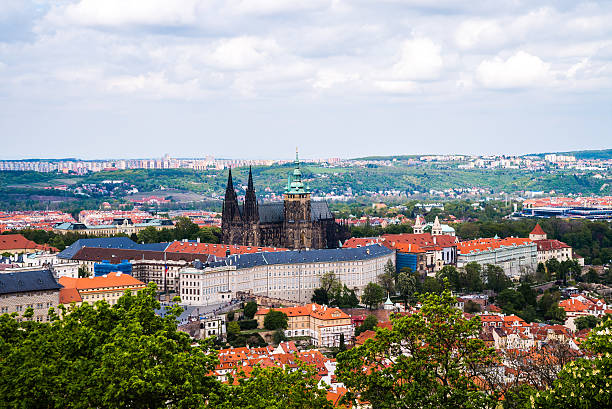 istock Vltava Charles Bridge from above prague 544447510