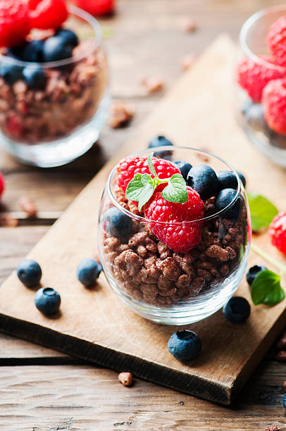 istock Breakfast with puffed rice and berry 544447718
