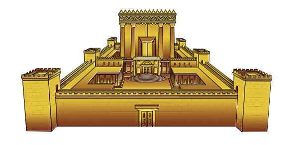 Second Temple on white background, Clipping path included.