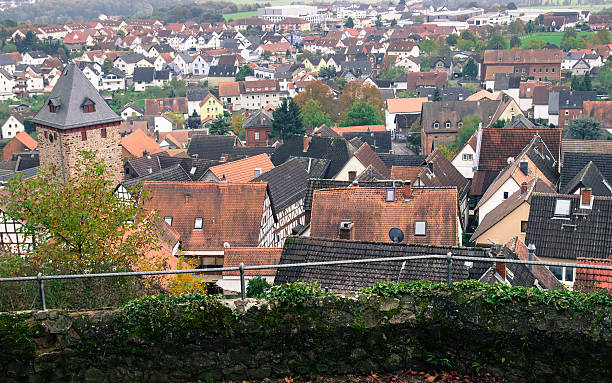 istock Tiles house roofs from above 544450698