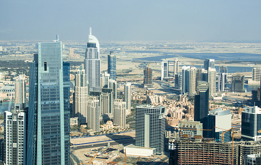 Aerial view of Business city of Dubai city, Dubai OAE