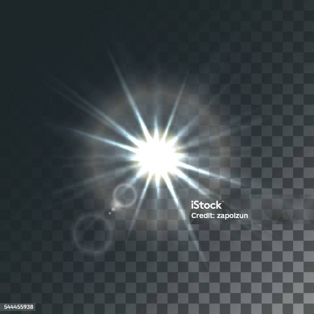 Vector Sun With Light Effects Stock Illustration - Download Image Now - Halo - Symbol, White Color, Abstract