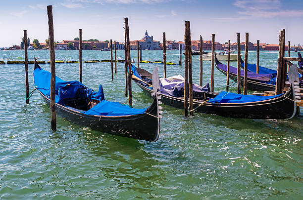 istock Gondolas in lagoon of Venice, Italy 544456824