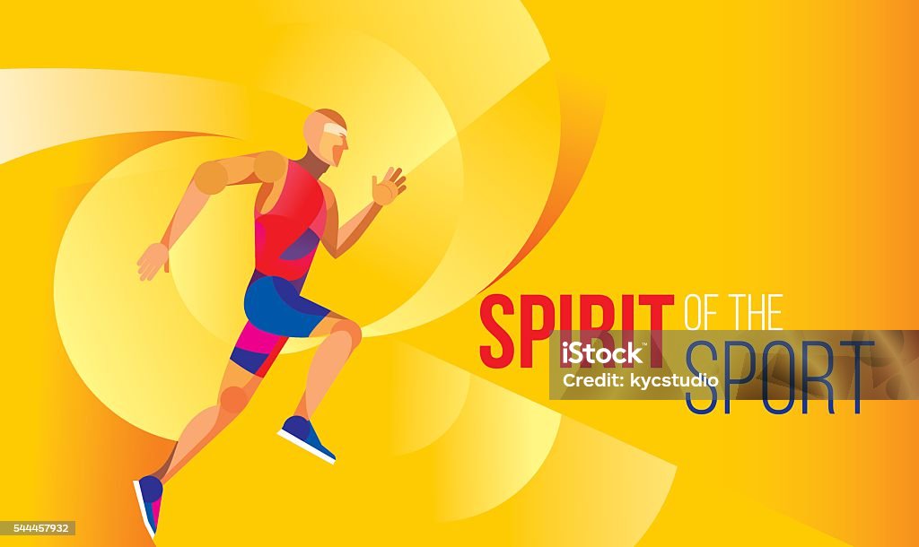 Runner Vector Abstract Abstract Runner Poster Stock Illustration - Download Image Now ...