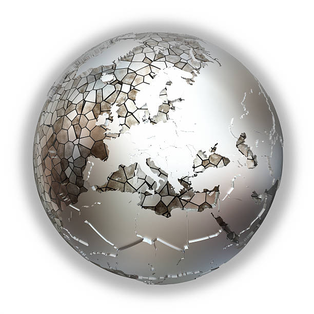 istock Europe on metallic Earth 544458398
