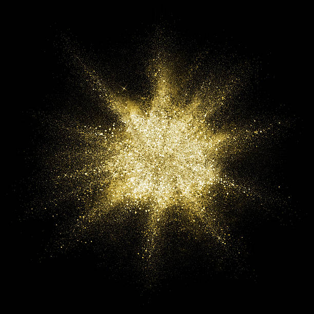 istock Gold glitter powder explosion. Golden color dust splash. 544458418