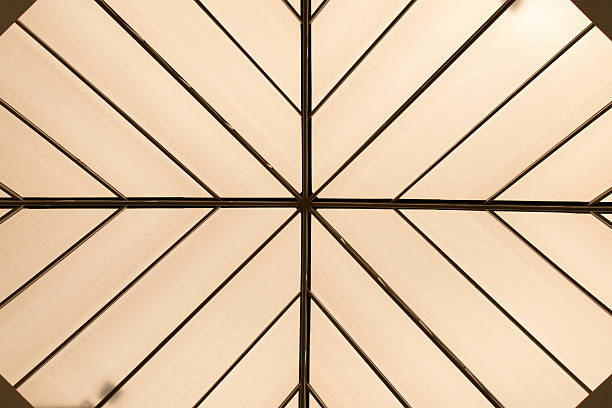 istock Top view line roof structure and translucent tiles 544459504