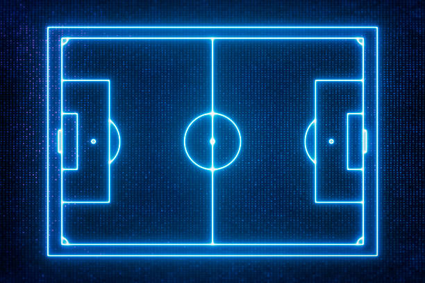 istock Goal Line Technology , Top view of soccer field 544461330