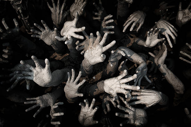 hand ghost ,zombie Bloody hands background,maniac,Blood zombie h stock photo