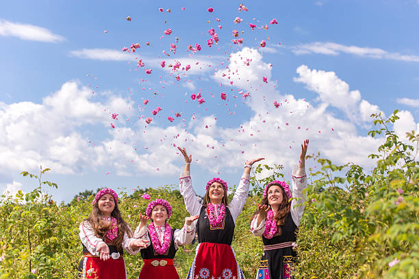 istock Throwing roses in the air 544465328
