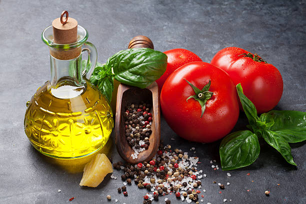 istock Fresh ripe garden tomatoes and spices 544466680