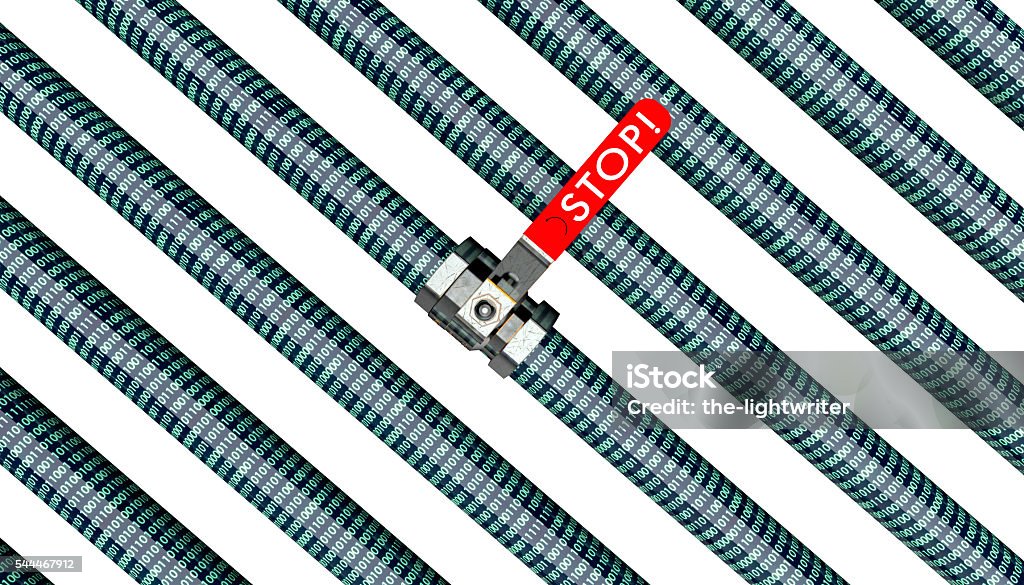 Pipe Sign Computer Digital Pipe With Data And A Stop Handle Stock Photo - Download Image ...