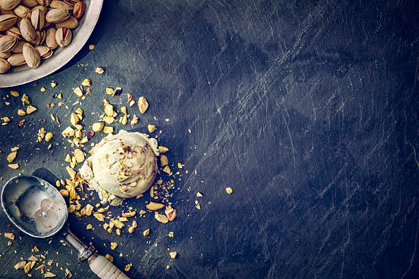 istock Delicious Pistachio Ice Cream on a Background 544472288