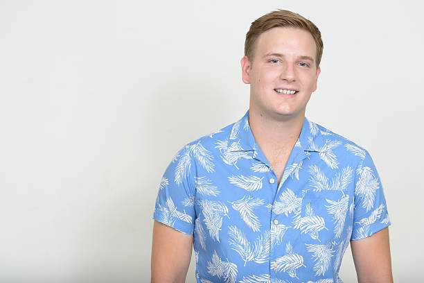 istock Happy man wearing Hawaiian shirt 544474058