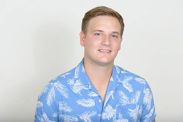 Happy man wearing Hawaiian shirt