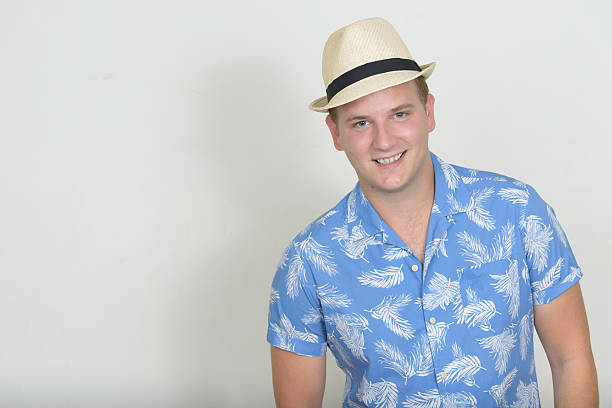 istock Happy man wearing Hawaiian shirt 544474476