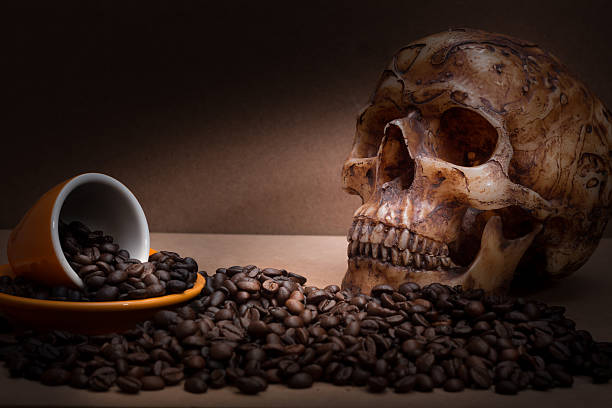 istock skull with coffee bean still-life style 544478484