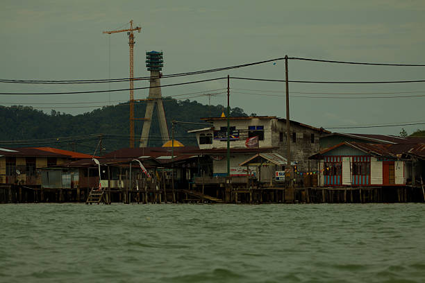istock Brunei's water village called Kampong Ayer with highway construction 544480398